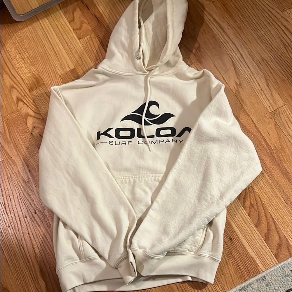 Cream and Black Hoodie Minimalist Design